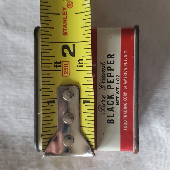 VTG Spice Tin Madison Royal Black Pepper N.Y. Tin Label Kitchen Retro Red Bridge - Picture 9 of 9